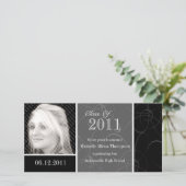 Funky Classic Black Swirls Afstuderen 2011 Foto C Aankondiging (Staand voorkant)