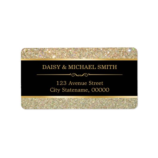 Funky Classy Gold Glitter Sparkles Etiket (Voorkant)