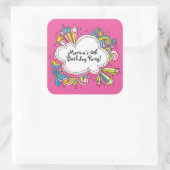 Funky Cloud Verjaardagsfeestje Sticker (Tas)