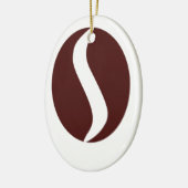 Funky Coffee Bean Keramisch Ornament (Links)