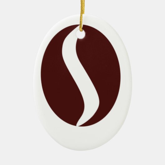 Funky Coffee Bean Keramisch Ornament (Voorkant)
