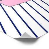 Funky Coffee Beans Bord Blue Stripes Poster (Hoek)