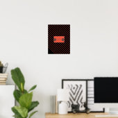 Funky Coffee Beans Bord Red Stripes Poster (Thuiskantoor)