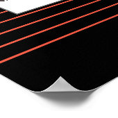 Funky Coffee Beans Bord Red Stripes Poster (Hoek)