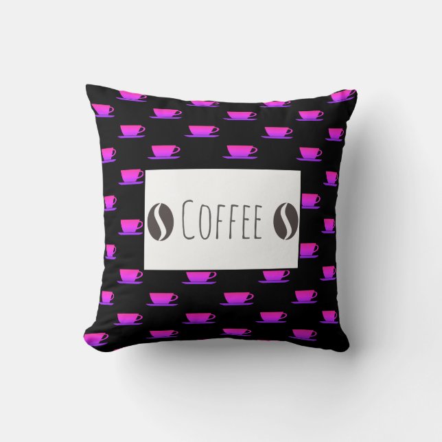 Funky Coffee Beans Pattern Cushion Sierkussen (Voorkant)