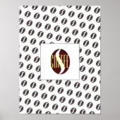 Funky Coffee Beans Pattern Lijst Word Poster (Voorkant)