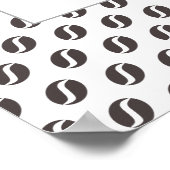 Funky Coffee Beans Pattern Lijst Word Poster (Hoek)