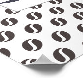 Funky Coffee Beans Pattern Lijst Word Poster (Hoek)