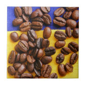 Funky Coffee Lover Beans Texture Tegeltje (Voorkant)