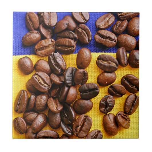Funky Coffee Lover Beans Texture Tegeltje (Voorkant)