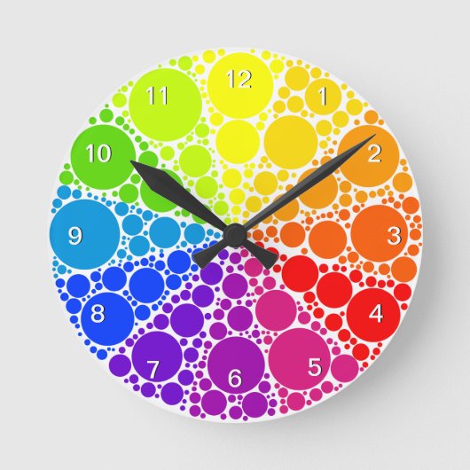 Funky Color Wheel Ronde Klok (Voorkant)