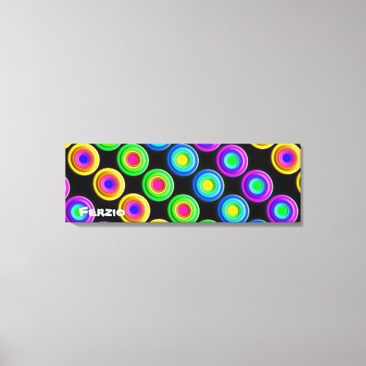 Funky Colorful 3D Circles Canvas Afdruk (Voorkant)