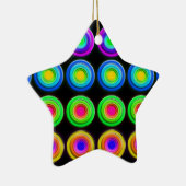 Funky Colorful 3D Circles Keramisch Ornament (Rechts)