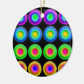Funky Colorful 3D Circles Keramisch Ornament (Links)