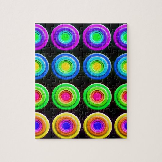 Funky Colorful 3D Circles Legpuzzel (Verticaal)