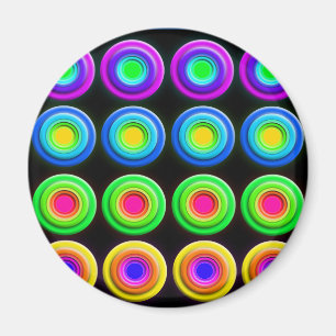 Funky Colorful 3D Circles Magneet