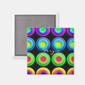Funky Colorful 3D Circles Magneet (Voorkant / Achterkant)