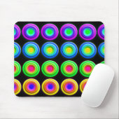 Funky Colorful 3D Circles Muismat (Met muis)