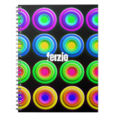 Funky Colorful 3D Circles Notitieboek (Voorkant)
