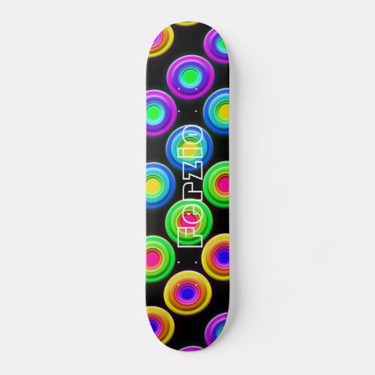 Funky Colorful 3D Circles Persoonlijk Skateboard (Voorkant)