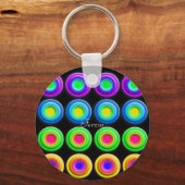 Funky Colorful 3D Circles Sleutelhanger (Voorkant)