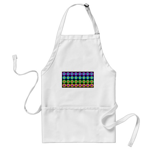 Funky Colorful 3D Circles Standaard Schort (Voorkant)