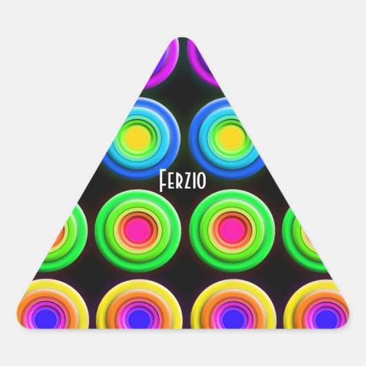 Funky Colorful 3D Circles Sticker (Voorkant)