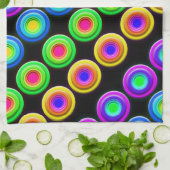 Funky Colorful 3D Circles Theedoek (Gevouwen)