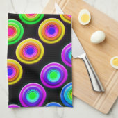 Funky Colorful 3D Circles Theedoek (Quarter Fold)