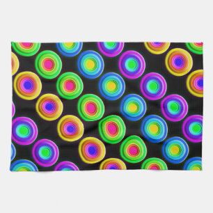 Funky Colorful 3D Circles Theedoek