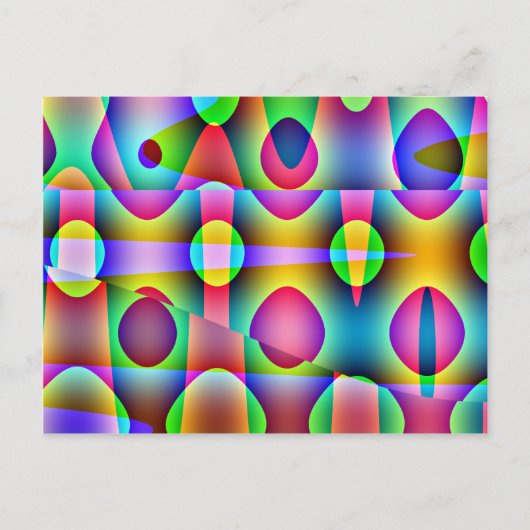 Funky Colorful Abstract Briefkaart (Voorkant)