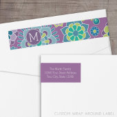 Funky Colorful Floral Pattern Custom Monogram