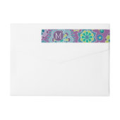 Funky Colorful Floral Pattern Custom Monogram (Achterkant)
