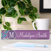 Funky Colorful Floral Pattern Custom Monogram Naambordje