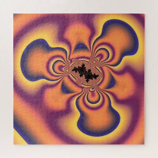 Funky Colorful Fractal Whirlygig Abstracte Art Legpuzzel (Horizontaal)