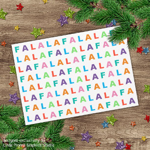 Funky Colorful Fun FA LA Greeting Feestdagenkaart