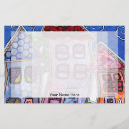 Funky Colorful Houses Briefpapier