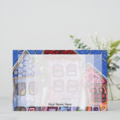 Funky Colorful Houses Briefpapier (Staand voorkant)