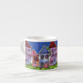 Funky Colorful Houses Espresso Kop