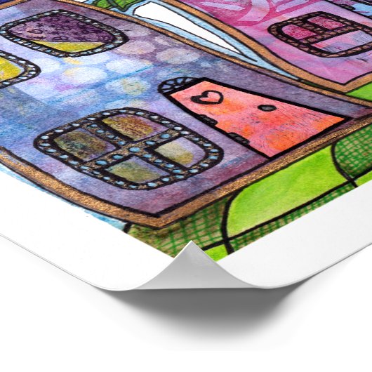Funky Colorful Houses Poster (Hoek)