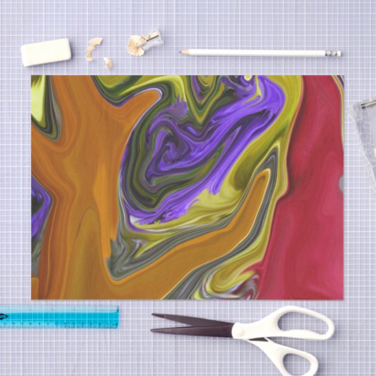 Funky Colorful Liquid Wave Tissuepapier (Craft)