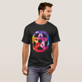 Funky Colorful Pagan Pentacle T-Shirt (Voorkant volledig)