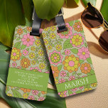 Funky Colorful Pastel Floral Pattern - Monogram Bagagelabel<br><div class="desc">Een leuk floreel patroon in roze, groene, oranje en gele sage met een lui, aanvalspatroon. Voeg een monogram toe aan dit girale, bloederige ontwerp. Als je kunst nog moet worden aangepast, klik je op Deze knop aanpassen. Dit zal u naar een ontwerpgebied brengen waar u dingen rond kunt bewegen en...</div>