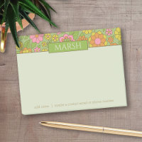 Funky Colorful Pastel Floral Pattern - Monogram