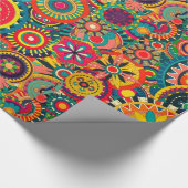 Funky Colorful Pattern Cadeaupapier (Hoek)