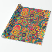 Funky Colorful Pattern Cadeaupapier (Uitgerold)