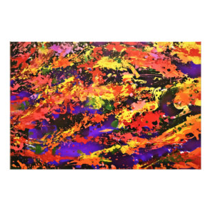 Funky Colorful Rainbow Abstracte Splash Paint Art Foto Afdruk