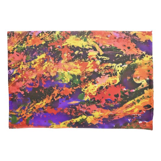 Funky Colorful Rainbow Abstracte Splash Paint Art Kussensloop (Voorkant)