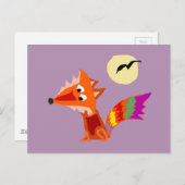 Funky Colorful Red Fox Art Design Briefkaart (Voorkant / Achterkant)