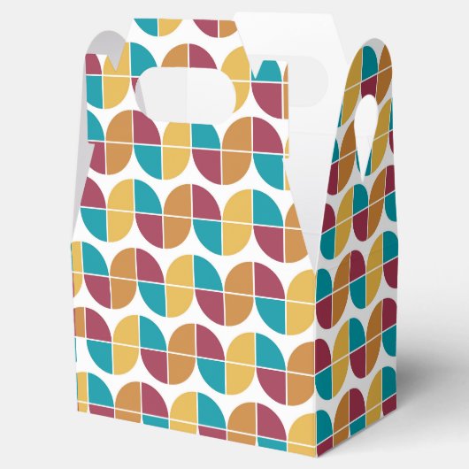 Funky Colorful Retro 70s Geometric Pattern Bedankdoosjes (Geopend)